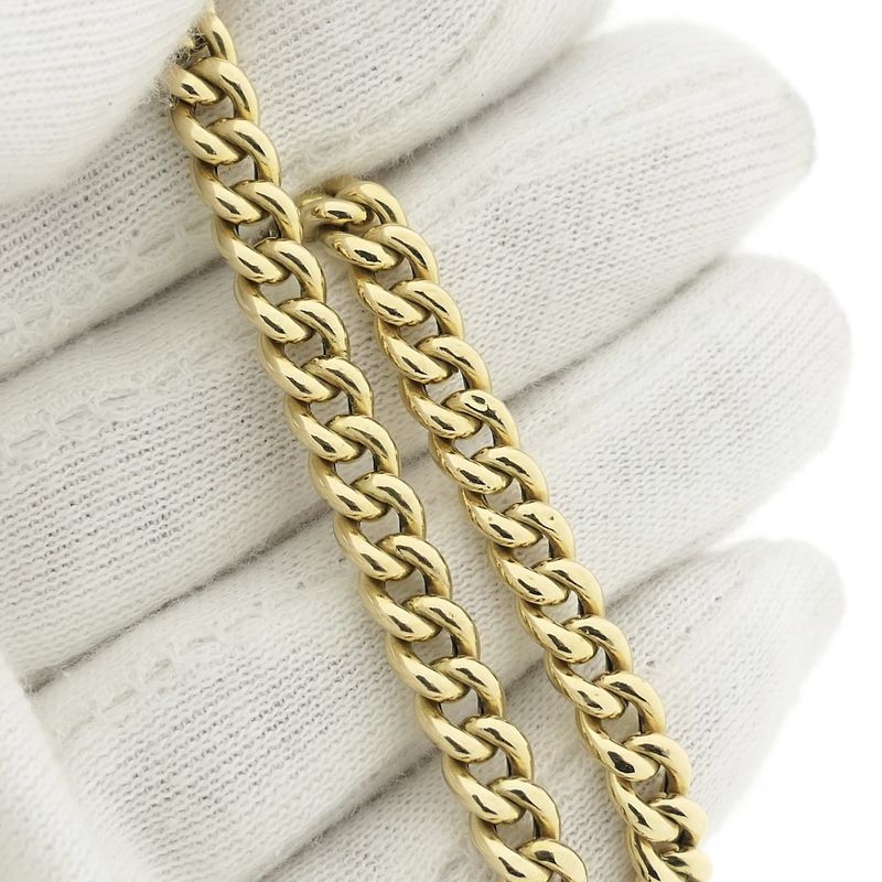 Image 5 of Two-tone gold gourmet link bracelet; 20 cm | Robust