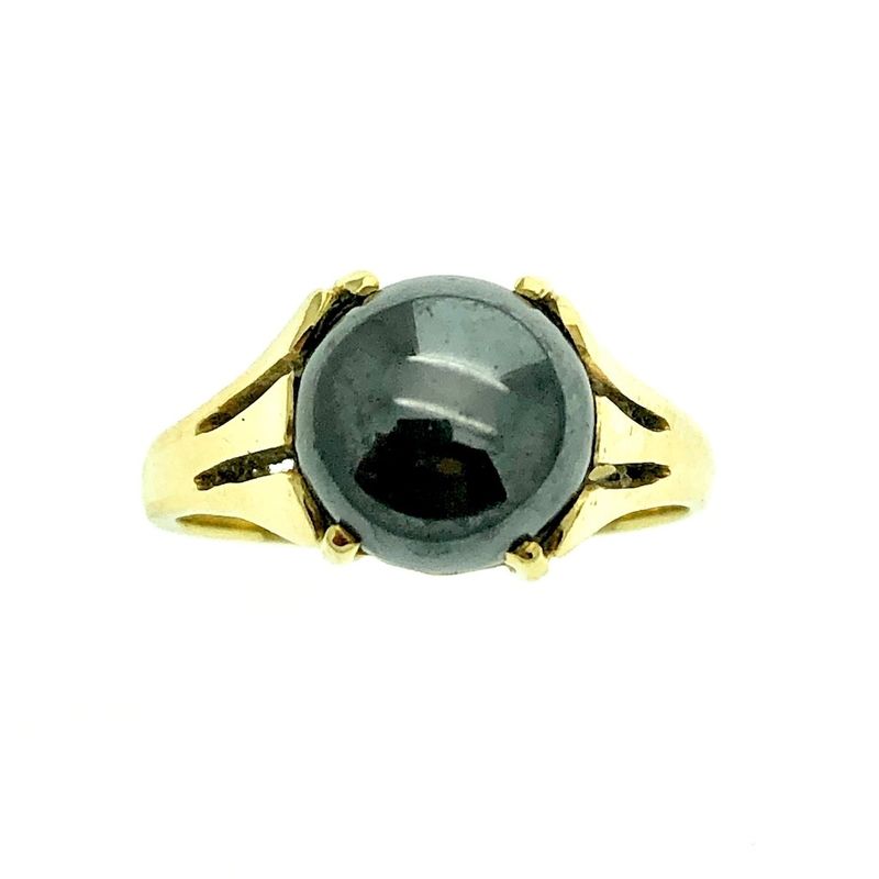 Image 2 of Gold ring with hematite