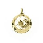 Image 1 of Gold zodiac sign pendant; Cancer