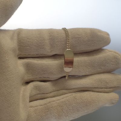 Image 2 of Silver gourmet link bracelet with engraving plate; Children