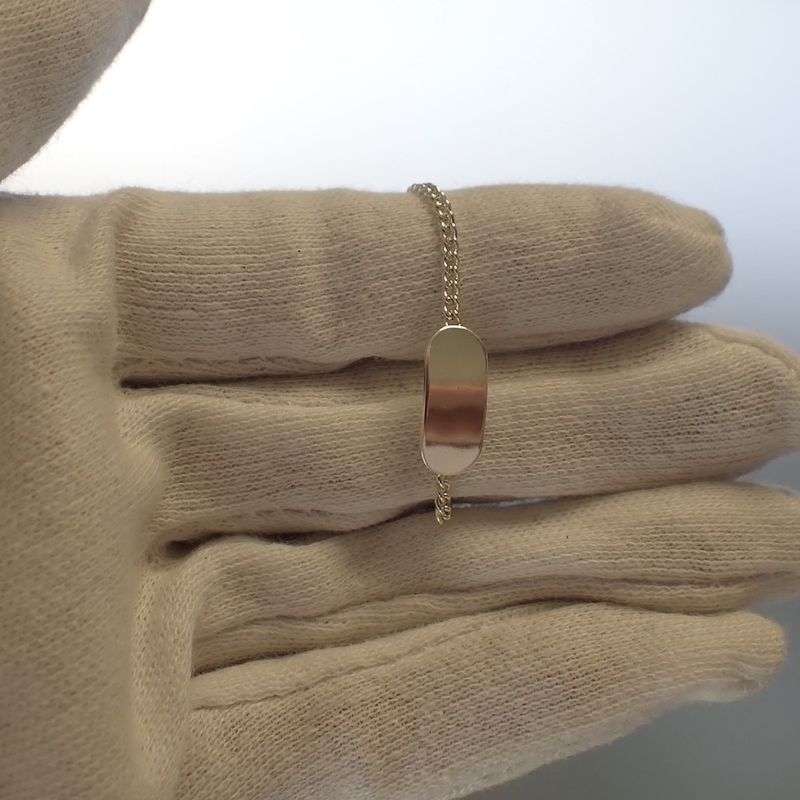 Image 2 of Silver gourmet link bracelet with engraving plate; Children