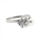 Image 3 of White gold ring with pearl and diamonds | 0.0015 ct.