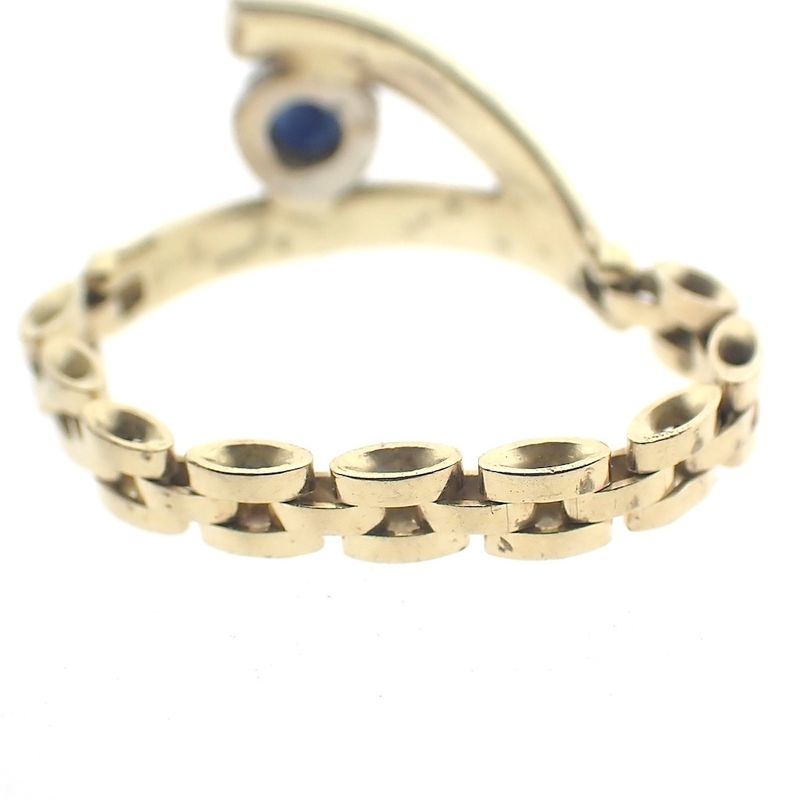 Image 4 of 18 carat gold link ring with sapphire