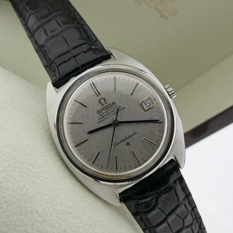 Image 18 of Omega Constellation Automatic Chronometer; Vintage horloge met 'linen' wijzerplaat