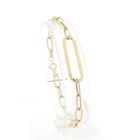 Image 1 of Gold wide fantasy/anchor link bracelet | 18.5 cm