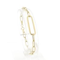 Gold wide fantasy/anchor link bracelet | 18.5 cm
