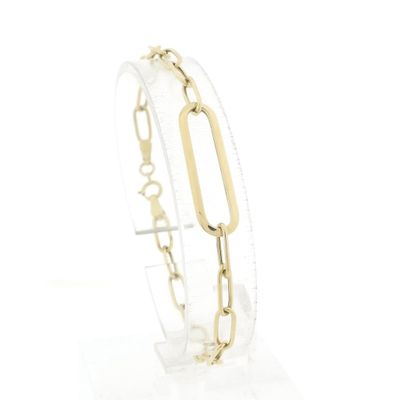 Image 1 of Gold wide fantasy/anchor link bracelet | 18.5 cm