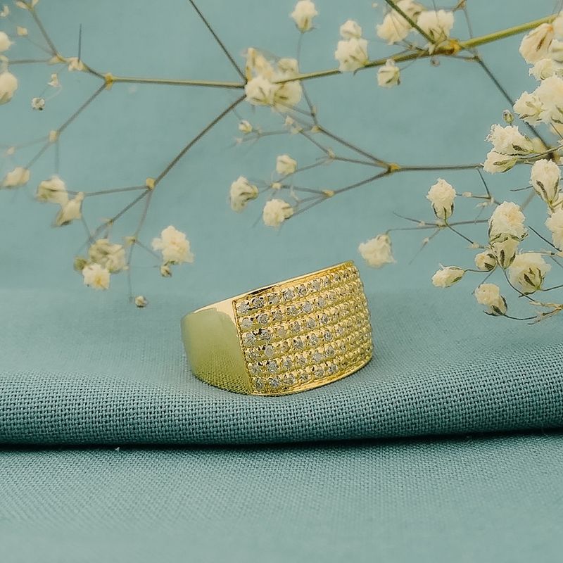 Image 2 of Gold pavé ring with zirconia