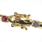 Image 7 of 18K Exclusive gold bracelet with diamond and ruby; Vintage | 19.5 cm