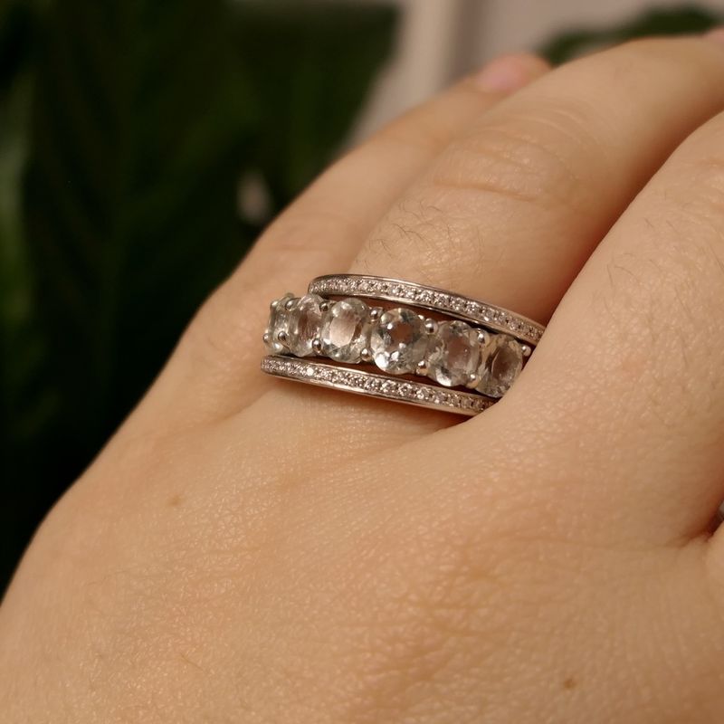 Image 9 of Tirisi white gold rings set with aquamarine and diamonds; 0.24 ct.