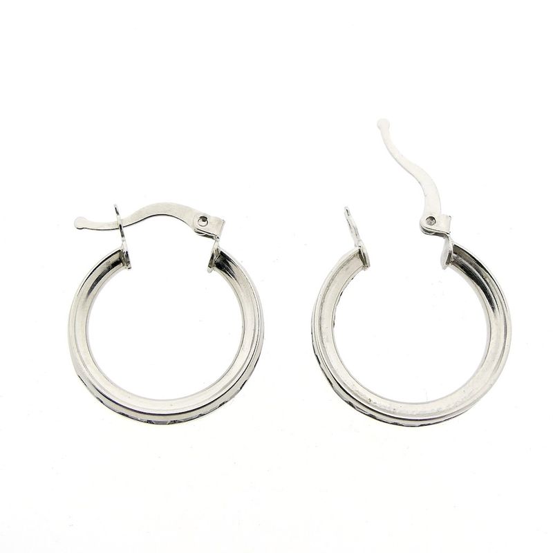 Image 6 of White gold earrings with zirconia | Ø 20.0 mm