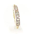 Image 1 of Gold link bracelet with ruby ​​and diamonds; 0.89 ct.