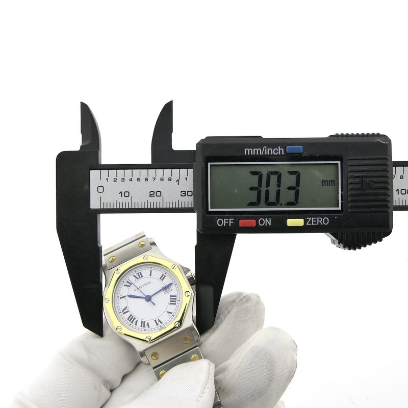 Image 18 of Cartier Santos Octagon Automatic 2966; 18k gold/steel watch