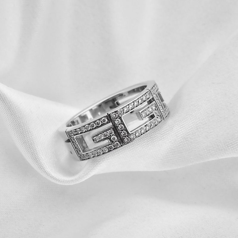Image 6 of GUCCI white gold ring with 0.36 ct. diamonds