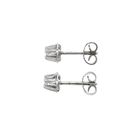 Image 5 of White gold solitaire stud earrings with moissanite | 0.07 ct.