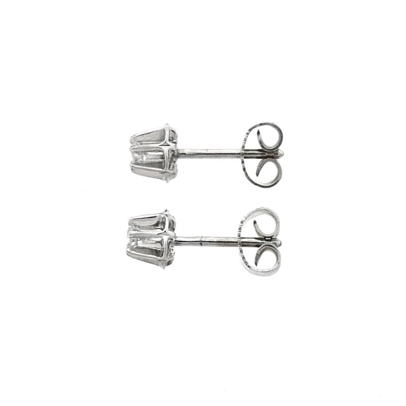 Image 5 of White gold solitaire stud earrings with moissanite | 0.07 ct.