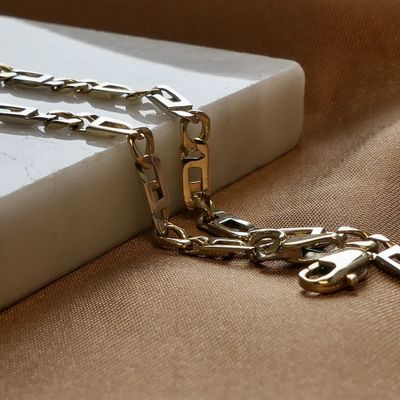 Two-tone gold Figaro link bracelet Image 2 of Two-tone gold Figaro link bracelet