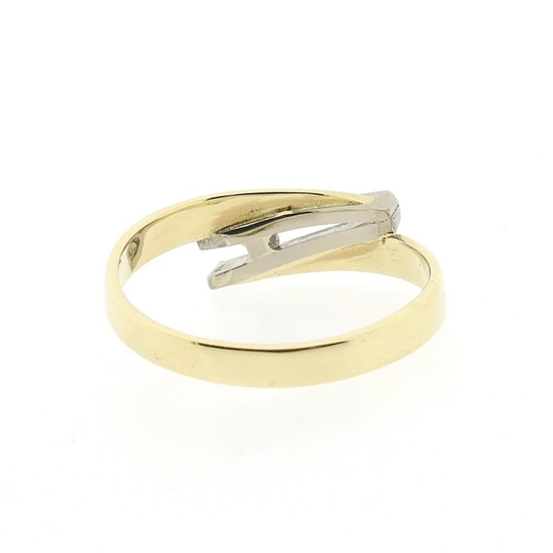 Image 3 of Two-tone gold ring with diamond; 0.03 ct.