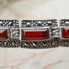 Image 2 of Vintage silver necklace with garnet and marcasite | 46 cm
