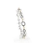 Afbeelding 1 van Witgouden infinityschakel armband met parel en zirconia | 19,5 cm