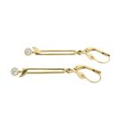 Image 9 of Gold long earrings with zirconia