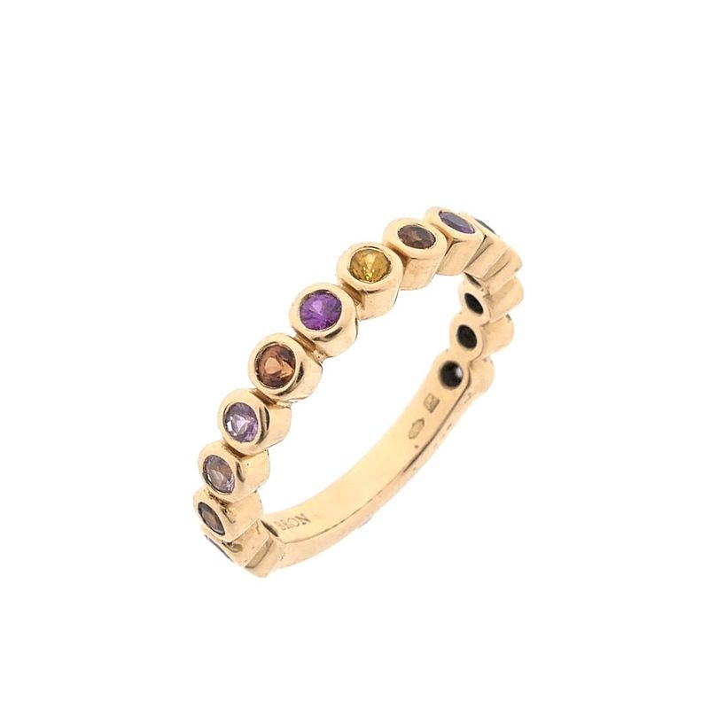 Image 1 of 18K rose gold ring with a mix of sapphires | Source