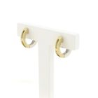 Image 2 of Two-tone gold hoop earrings with zirconia; Ø 15.1 mm
