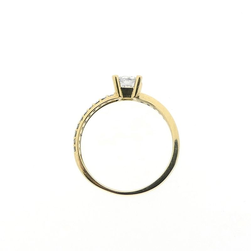 Image 6 of Gold solitaire ring with zirconia