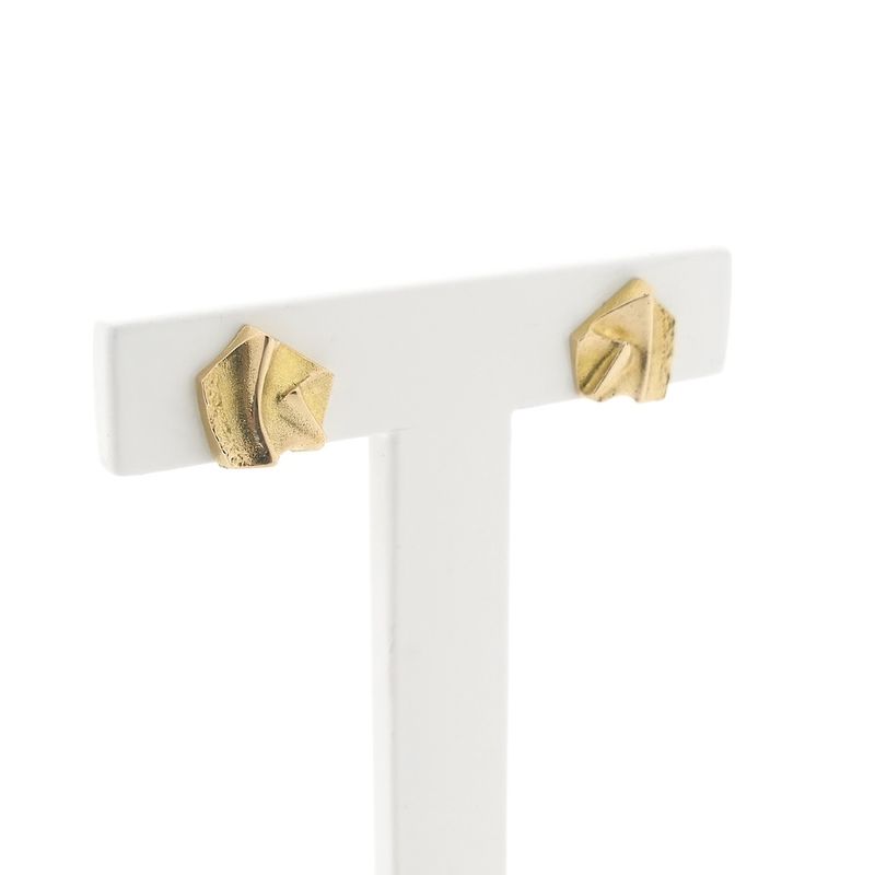 Image 3 of Gold stud earrings; Scandinavian design