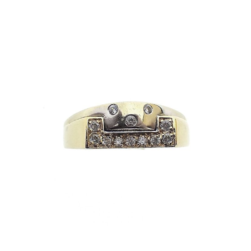Image 3 of Two-tone gold ring with zirconia