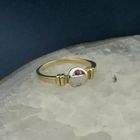 Image 7 of Two-tone gold ring with ruby ​​and diamond; 0.02 ct.