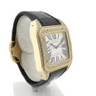 Image 3 of Cartier Santos 100 XL Automatic 2732 - W20071Y1; 18k gold watch with diamond setting