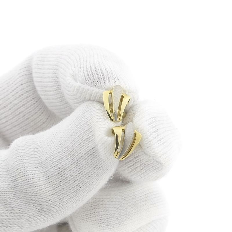 Image 10 of Two-tone gold stud earrings