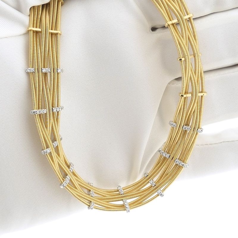 Image 12 of 18-karat gold necklace; choker with diamond; 0.31 ct. | 40 cm | Marco Bicego
