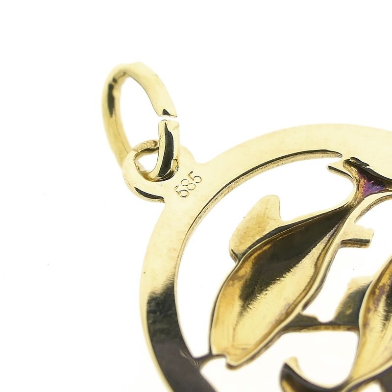 Image 7 of Gold zodiac sign pendant; Pisces