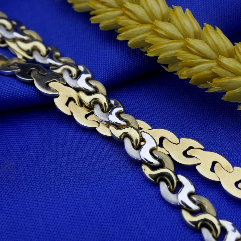 Image 2 of Two-tone gold fantasy link necklace | 41.5 cm