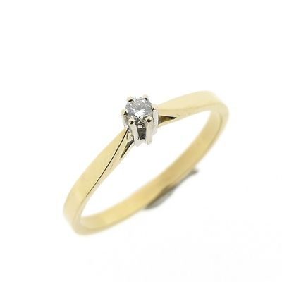 Image 1 of Gold solitaire ring with diamond; 0.05 ct. | Diamonde