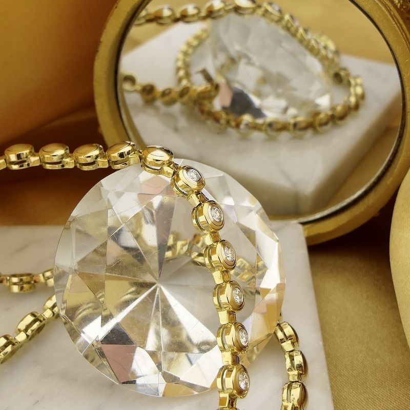 Image 2 of Two-tone gold tennis necklace with diamonds