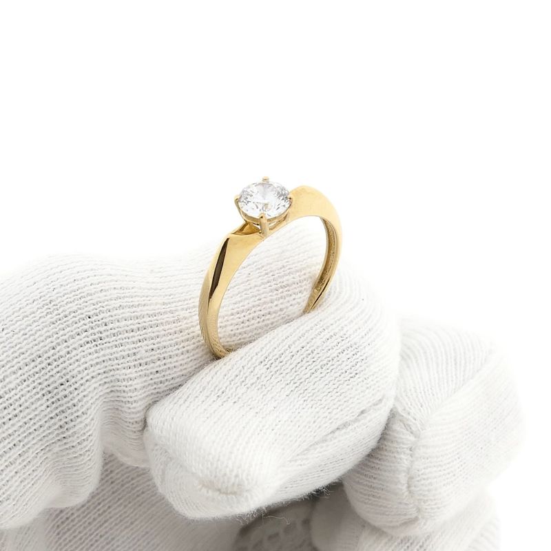 Afbeelding 10 van Gouden solitair ring met zirconia
