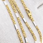 Afbeelding 7 van Bicolor gouden marineschakel ketting | 61,5 cm 