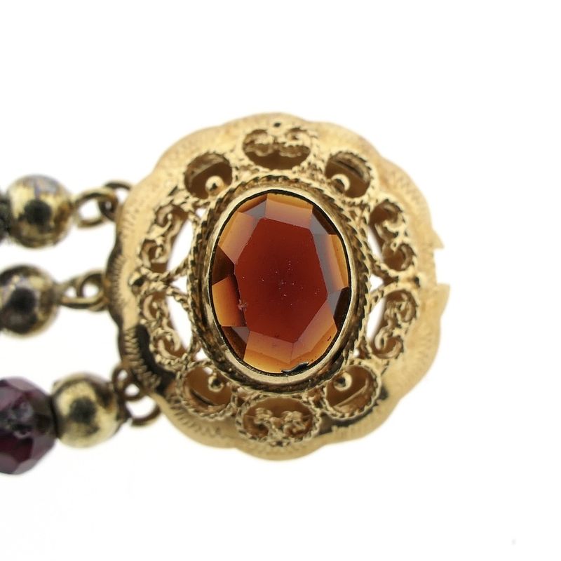 Image 6 of Garnet bracelet with gold clasp; Antique/vintage | 20 cm