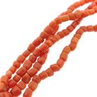 Image 6 of Antique red coral beaded bracelet with bicolor gold clasp.