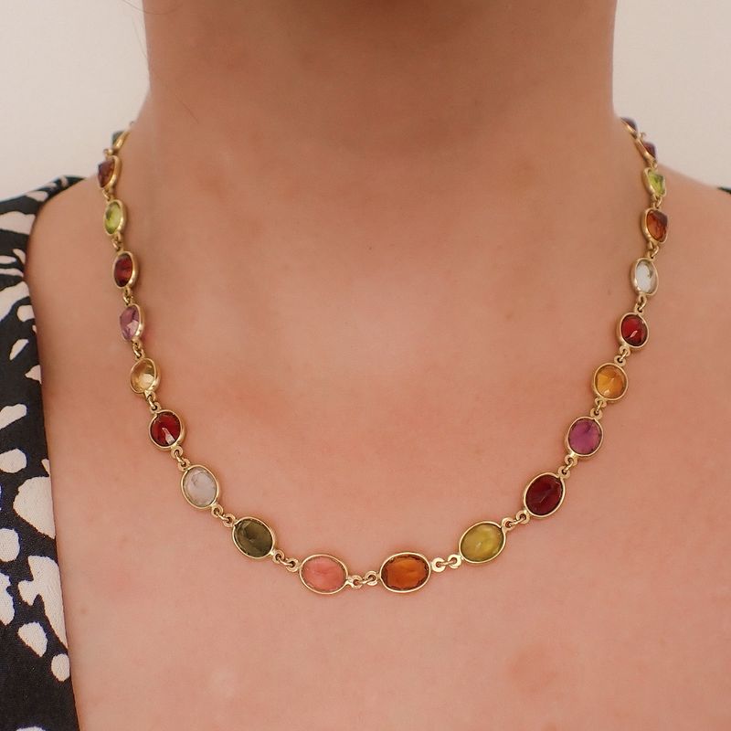 Image 4 of Gold necklace with a mix of gemstones