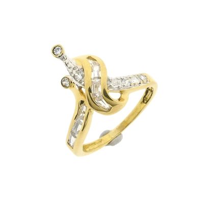 Image 1 of Gold ring with zirconia