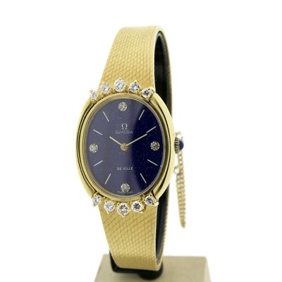 Image 1 of Omega Deville; 18k gold watch with lapis lazuli dial and diamonds