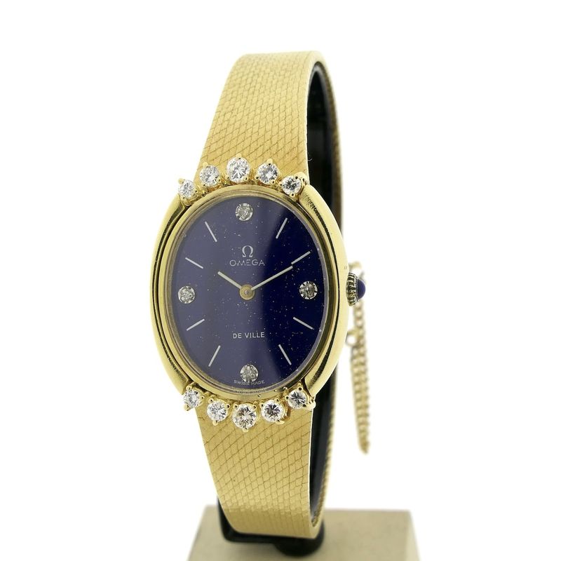 Image 1 of Omega Deville; 18k gold watch with lapis lazuli dial and diamonds