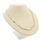 Image 3 of Two-tone gold bar necklace with a fixed pendant and diamond