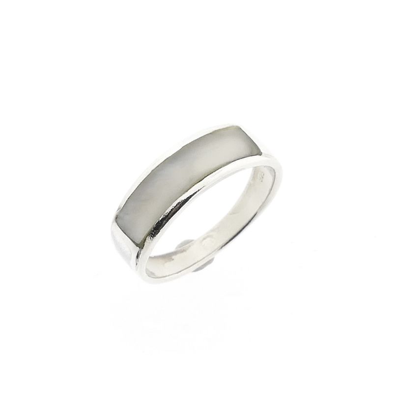 Image 1 of Silver ring with mother of pearl