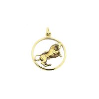 Gold zodiac sign pendant; Taurus