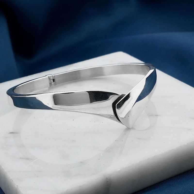 Image 2 of Silver Slave Bracelet; Size M